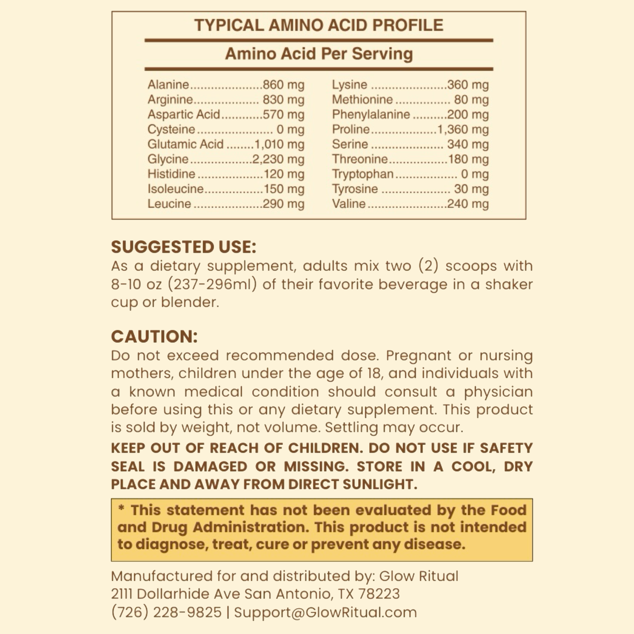 Glow Ritual Collagen Coffee Creamer (Vanilla)